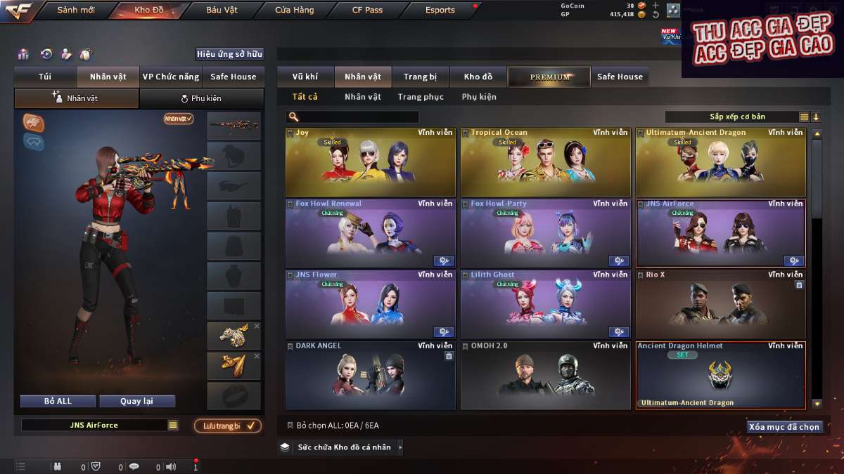 shop acc cf uy tin gia re
